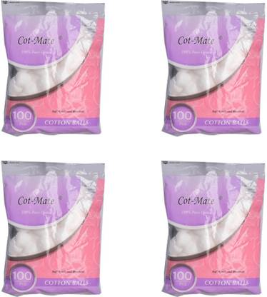 Cot-Mate Absorbent Cotton Ball White Pack of 4