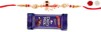 VR Creatives Lord Shiva Trishul Rakhi for brother with Chocolate and roli Pooja Tika Set Free Assorted Gift Box