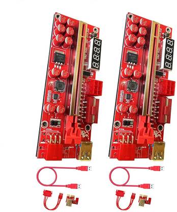 LipiWorld (Pack Of 2) VER-14Pro V014 Pro PCI-E 1X to 16X Pcie Riser Card GDDR4 16 GB NVIDIA Chipset 64 bit 120 MHz Graphics Card