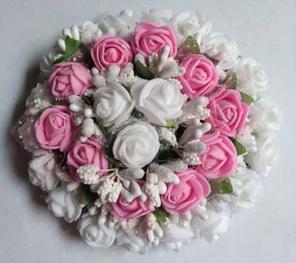 Ruhci Artificial Paper Flower Bun Juda Maker Bun Hair Bun