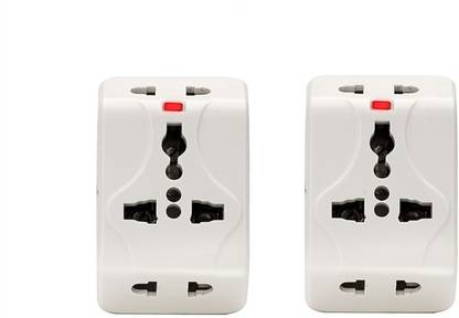 HALONIX XTEND MINI One 3 Pin & Two 2 Pin Universal Multi plug Pack of 2 Plug Pin