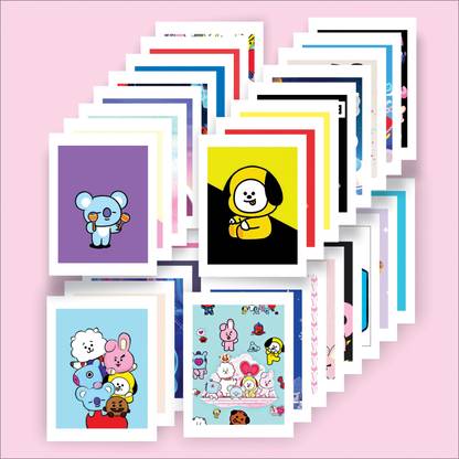 Beautiful BTS BT21 Lomo Card Of Fan's High Quality Printed Card's & Beautiful Photo's Multi-color ( Pack OF 32 Card's ) ( Size - "4.0 X 3.0" Inches) Paper Print