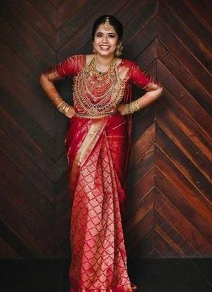 Woven Kanjivaram Jacquard, Pure Silk Saree