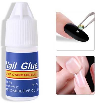 AGLEY Pack of 100Acrylic False Nails With Nail Glue TRANSPARENT