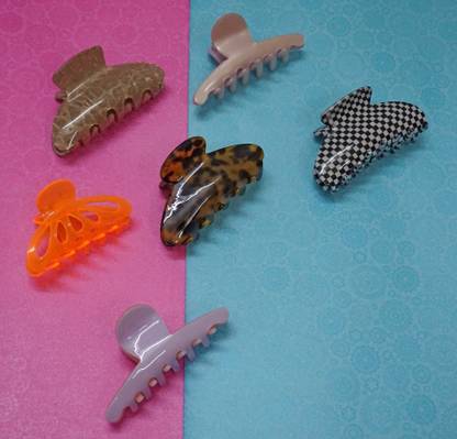 UNBREAKABLE BIG HAIR CLUTURE RANDOM COLOURS AND DESIGNS SET OF 3 CLUTURES Hair Claw