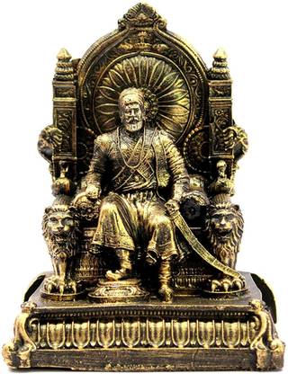eSplanade Resin Chhatrapati Shivaji Maharaj Statue Idol Figurine Murti Golden- 5 Inch Decorative Showpiece  -  12.7 cm