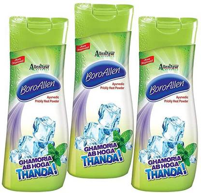 BoroAllen Ayurvedic Prickly Heat Powder (3 X 150 g)