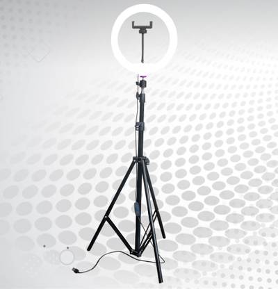 ROUND LIIGHT Big 7 fit Tripod Stand with 10 Inches LED Ring Light-Live Stream Phone Holder Tripod Kit
