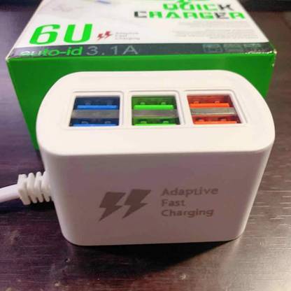 TECHGEAR 6usb auto-id 3.1A fast charger Power input: 220V Power output: 5V x 6 usb ports USB Adapter