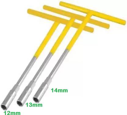 Airfit t Spanner 3 set 12mm 13mm and 14mm (Pack of 3) Socket Set (Pack of 3) Spanner 3 set 12mm 13mm and 14mm (Pack of 3) Socket Set (Pack of 3) Single Sided T Type Wrench
