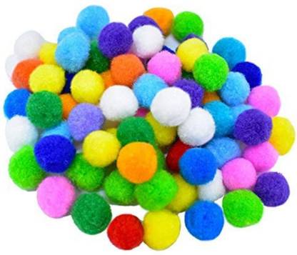 Joy Pom Pom Pompoms balls art & craft multicolored pom pom balls (Pack of 1, 500 piece, 2cm)