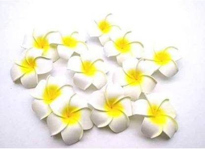 Kraftszone White, Yellow Frangipani Artificial Flower