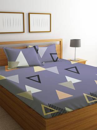 VAS COLLECTIONS 160 TC Cotton Double Floral Flat Bedsheet