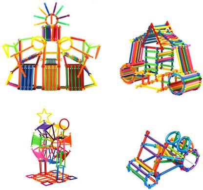 Kids Mandi 400 Pcs Stick Block Toy Building Blocks Bars Different Shape