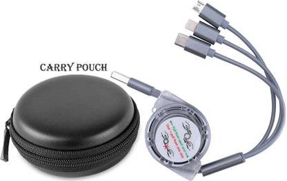 BUFONA Multi USB Retractable Charging Cable 3in1 Multiple Charger Adapter +Carry Pouch Charging Pad
