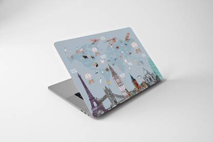 DWELLSINDIA Monuments Art Skin for Laptops Upto 15.6 Inch (HD Quality) Vinyl Reusable Laptop Skin Compatible for 15.6 inch