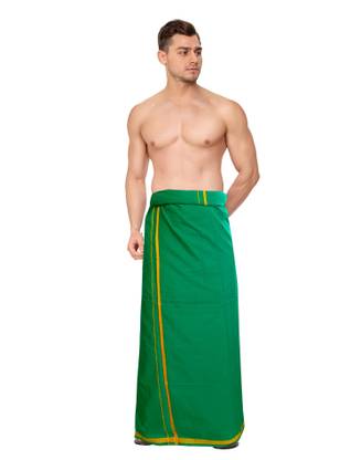 Feather Green Solid Green Lungi
