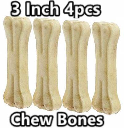 CatSy Rawhide Dog Chew Bones (3 Inch Pack of 4 Bones) Chicken, Mutton Dog Chew