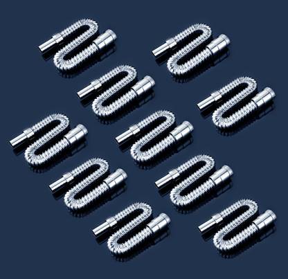 CUROVIT PVC Chrome Plated Set of 10 Flexible Waste Pipe 1-1/4" for Kitchen Sink 32 mm Plumbing Pipe