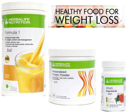 Herbalife Nutrition FORMULA 1 MANGO(500G)+ AFRESH TULSI (50G)+PROTEIN POWDER (200G) Plant-Based Protein