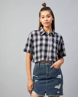 Chimpaaanzee Women Checkered Casual Multicolor Shirt