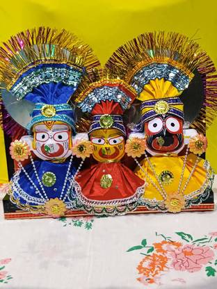 ARDU ADITYA Lord jagannath Blabhadra Devi Subhadra murti puri Dham Decorative Showpiece  -  18 cm
