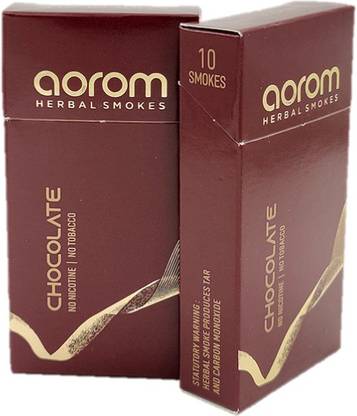AOROM Herbal smokes-Chocolate Flavour- Pack of 2, Tobacco & Nicotine free cigarettes Smoking Cessations