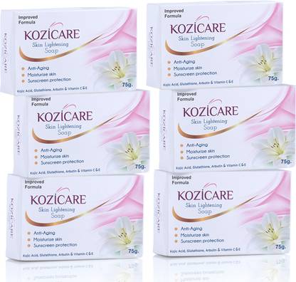 Kozicare Skin Lightening Soap with Kojic Acid & Arbutin (Pack of 6)