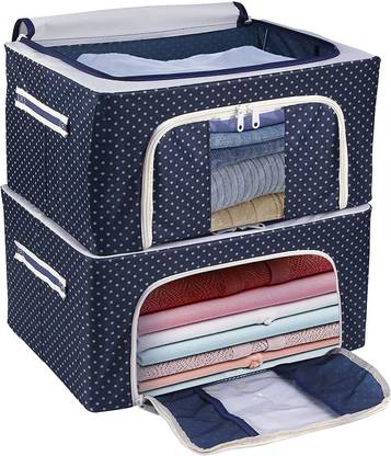 ELITEHOME 24 Ltr Foldable Clothes Organizer Wardrobe Organiser Cloth Storage Box EL