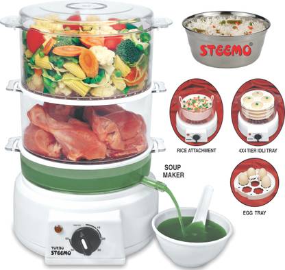 STEEMO Multi Steam Cooker With Non Stop Soup Cum Sprout Maker And New 30 Sec. 600 W Food Processor