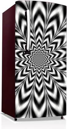 BPDESIGNSOLUTION 49 Zig Zag Design Fridge Sticker for Fridge Water Proof (24x49 inch)Single Door Self Adhesive Sticker