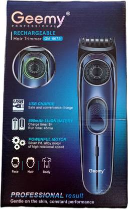 Geemy GM-6675 Trimmer 45 min  Runtime 10 Length Settings
