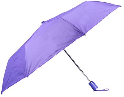 The CLOWNFISH Monochrome 3- Fold Auto Open 190 T Polyester Umbrellas (Purple) Umbrella