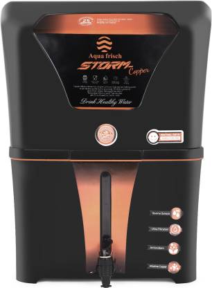Aqua Frisch Storm Black Copper with Orp+Alkaline+Ro+Uf+Tds Adjuster+Antioxidant 12 L RO Water Purifier with Prefilter