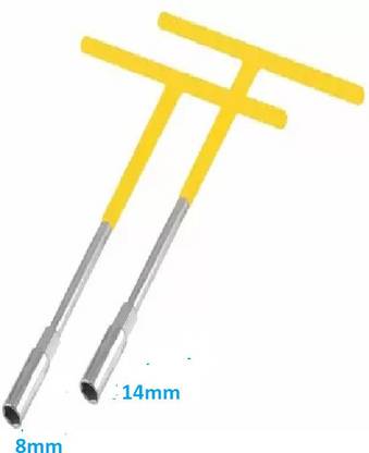 vyas T SPANNER (Combo) 8 MM,14MM Socket Set (Pack of 2) T SPANNER (Combo) 8 MM,14MM Socket Set (Pack of 2) Single Sided T Type Wrench