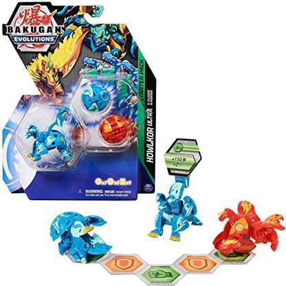 Bakugan Evolutions Starter Pack 3-Pack, Howlkor Ultra with Colossus and Pegatrix,