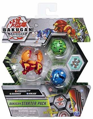 Bakugan Starter Pack 3-Pack, Hydorous Ultra, Armored Alliance Collectible Action Figures