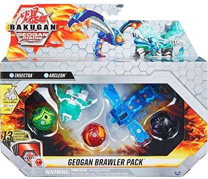 Bakugan Geogan Rising Brawler 5-Pack, Exclusive Insectra and Arcleon Geogan and 3