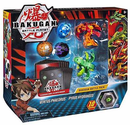 Bakugan Battle Pack 5 Pack, Ventus Phaedrus & Pyrus Hydranoid, Cards & Transforming