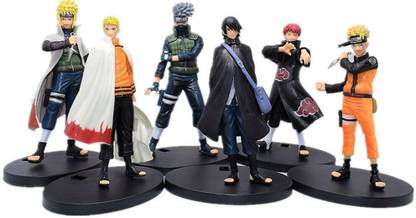 ट्रंकिन set of 6 Big Action Figures of Naruto Kakashi Minato Sasuke Figure 18Cms