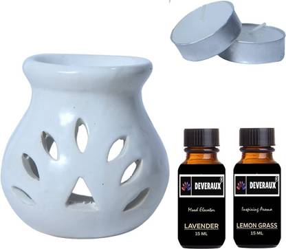 DEVERAUX Lavender, Lemon grass Diffuser Set Devceremicwhite