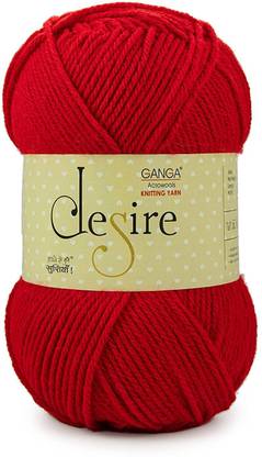 GANGA Desire Hand Knitting and Crochet yarn (Red) (200gms)