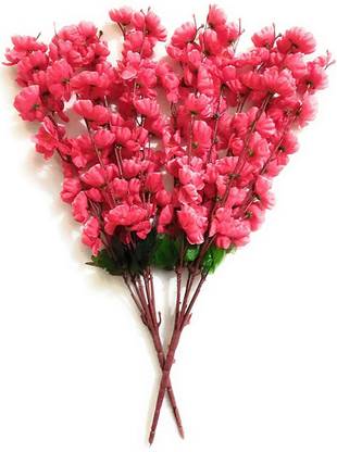 well art gallery Artificial 2Blossom Flowers for Home Bunch for Vase,Office,indoor outdoor Decor Pink Peach Blossom Artificial Flower