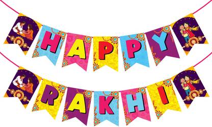 ZYOZI 1 Set Happy Rakhi Banner,Rakhi Banner for Photoshoot,Happy Raksha Bandhan Banner Banner
