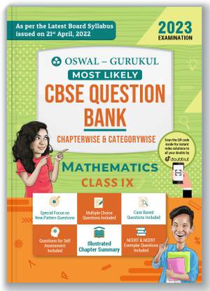 Oswal - Gurukul Mathematics Most Likely CBSE Question Bank for Class 9 Exam 2023 - Chapterwise & Categorywise, New Paper Pattern (MCQs, Case, Self-Assessment Questions, NCERT & NCERT Exemplar Qs)
