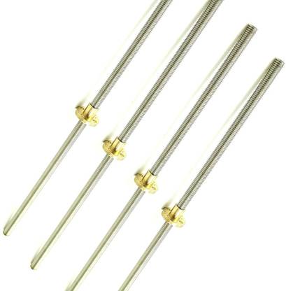 INVENTO 4Pcs 500mm SS304Rod M5(5mmOD+nut)0.8mm Pitch T Nut Brassround Flange Single Nut Automotive Electronic Hobby Kit