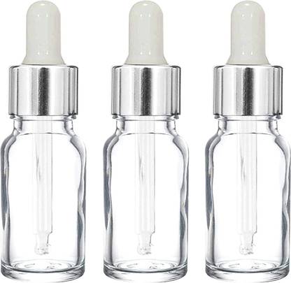 Reja 30ml Transparent Empty Glass Dropper Bottle (Pack of 3) Laboratory Dropper Bottle