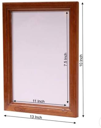 GAJSHREE Teak wood frame A4 concpet size mirror Decorative Mirror