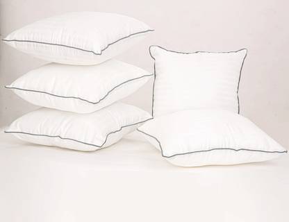 Sleep Time sofa cushion pillow set Polyester Fibre, Microfibre Stripes Cushion Pack of 5