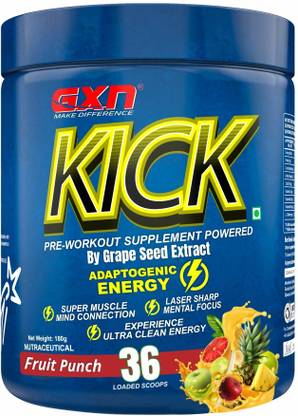 GXN Kick 36 Servings Fruit Punch Pre Workout